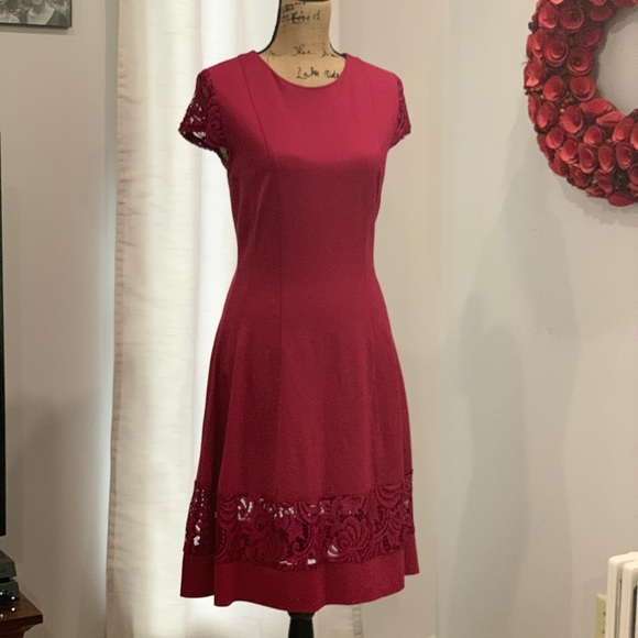 Nanette Lepore burgundy dress size 10 - Picture 7 of 8
